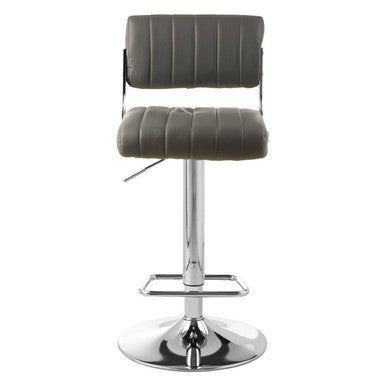 Orsina Stockholm Grey Faux Leather Adjustable Channel Bar Stool