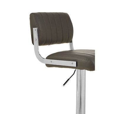 Orsina Stockholm Grey Faux Leather Adjustable Channel Bar Stool