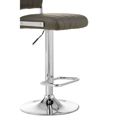 Orsina Stockholm Grey Faux Leather Adjustable Channel Bar Stool