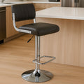 Orsina Stockholm Grey Faux Leather Adjustable Channel Bar Stool