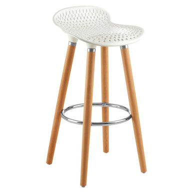 Orsina Stockholm Matte White Bar Stool – Modern Beechwood Counter Seating