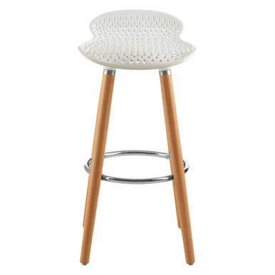 Orsina Stockholm Matte White Bar Stool – Modern Beechwood Counter Seating