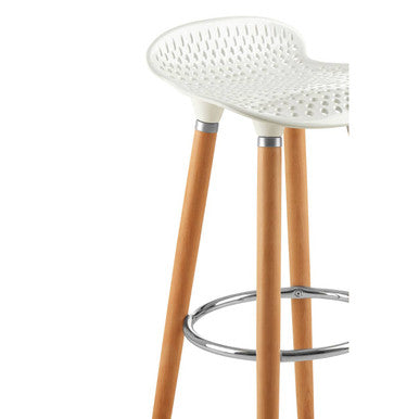 Orsina Stockholm Matte White Bar Stool – Modern Beechwood Counter Seating