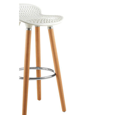 Orsina Stockholm Matte White Bar Stool – Modern Beechwood Counter Seating