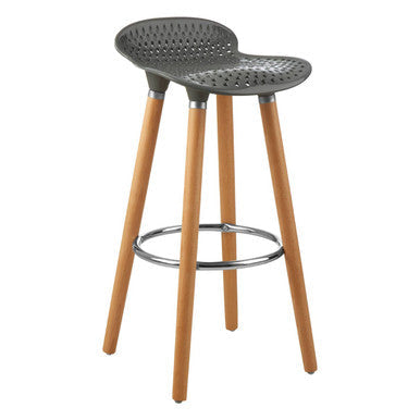 Orsina Stockholm Grey Bar Stool | Nordic Beechwood Kitchen Seating