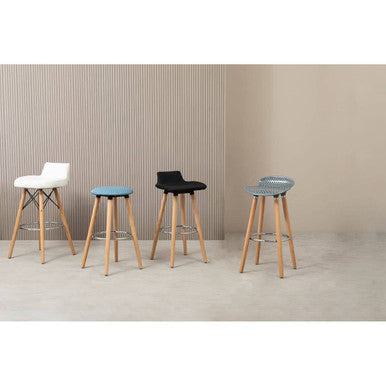 Orsina Stockholm Grey Bar Stool | Nordic Beechwood Kitchen Seating
