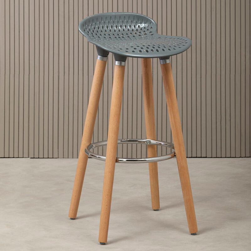 Orsina Stockholm Grey Bar Stool | Nordic Beechwood Kitchen Seating