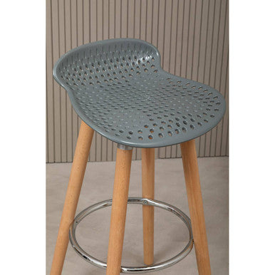 Orsina Stockholm Grey Bar Stool | Nordic Beechwood Kitchen Seating