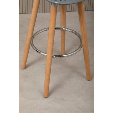 Orsina Stockholm Grey Bar Stool | Nordic Beechwood Kitchen Seating