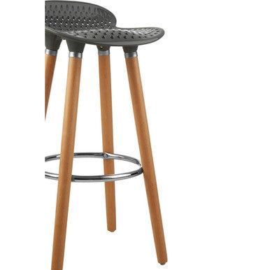Orsina Stockholm Grey Bar Stool | Nordic Beechwood Kitchen Seating
