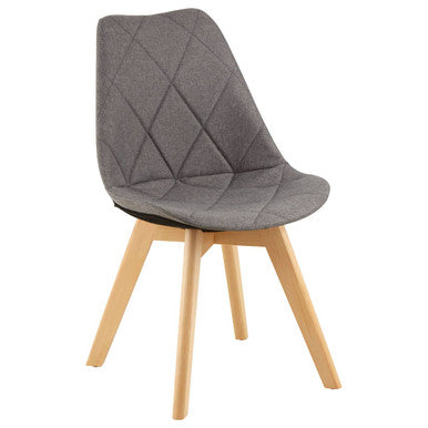 Orsina Stockholm Grey Quilted Dining Chair | Beechwood Legs