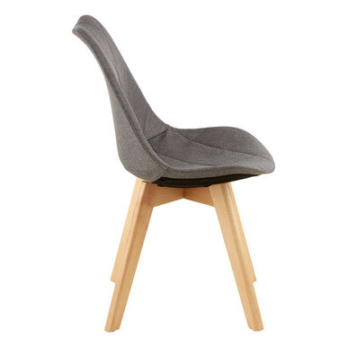 Orsina Stockholm Grey Quilted Dining Chair | Beechwood Legs