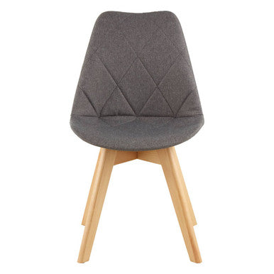 Orsina Stockholm Grey Quilted Dining Chair | Beechwood Legs