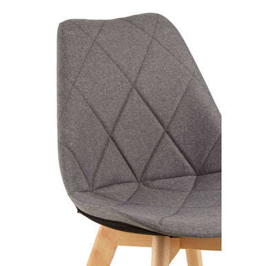 Orsina Stockholm Grey Quilted Dining Chair | Beechwood Legs