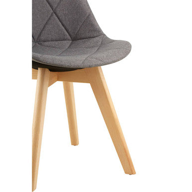 Orsina Stockholm Grey Quilted Dining Chair | Beechwood Legs