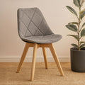 Orsina Stockholm Grey Quilted Dining Chair | Beechwood Legs