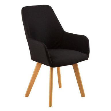 Orsina Stockholm Black Dining Chair – Upholstered Seat with Beech Legs