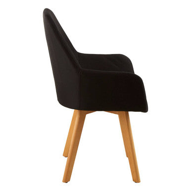 Orsina Stockholm Black Dining Chair – Upholstered Seat with Beech Legs