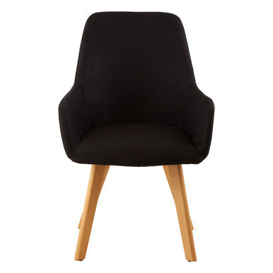 Orsina Stockholm Black Dining Chair – Upholstered Seat with Beech Legs