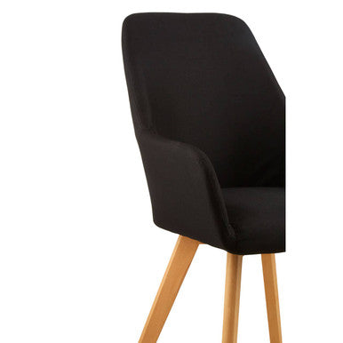 Orsina Stockholm Black Dining Chair – Upholstered Seat with Beech Legs