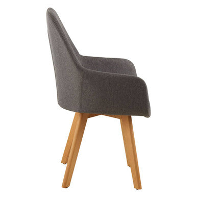 Orsina Stockholm Grey Dining Chair – Upholstered Minimalist Wood Seat