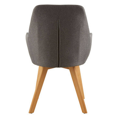 Orsina Stockholm Grey Dining Chair – Upholstered Minimalist Wood Seat