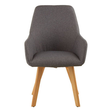 Orsina Stockholm Grey Dining Chair – Upholstered Minimalist Wood Seat