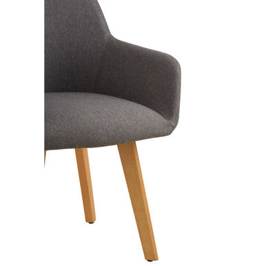 Orsina Stockholm Grey Dining Chair – Upholstered Minimalist Wood Seat
