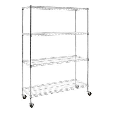 Orsina Frankfurt 4-Tier Metal Shelf Unit | Rolling Storage with Wheels