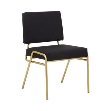 Orsina Lexa Black Linen Accent Chair – Modern Minimalist Armchair