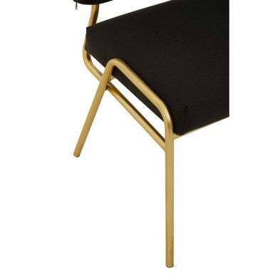 Orsina Lexa Black Linen Accent Chair – Modern Minimalist Armchair