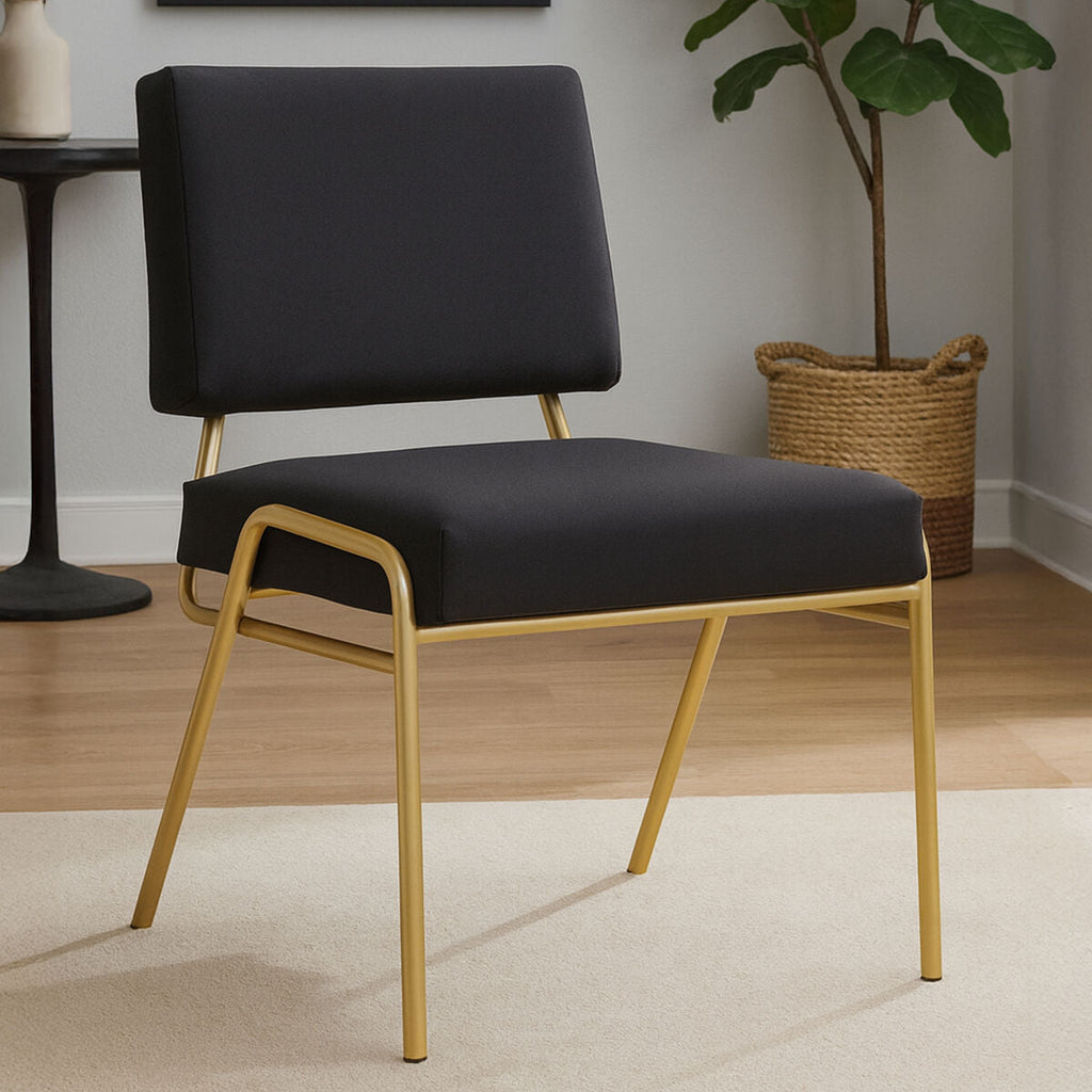 Orsina Lexa Black Linen Accent Chair – Modern Minimalist Armchair