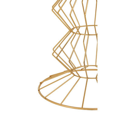 Orsina Yaxi Gold Side Table – Mirrored Glass Top & Metal Wireframe