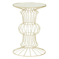 Orsina Yaxi Mirrored Glass Side Table – Light Gold Metal Base