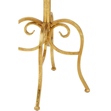 Orsina Yaxi Round Side Table – Gold Metal Frame with Black Top