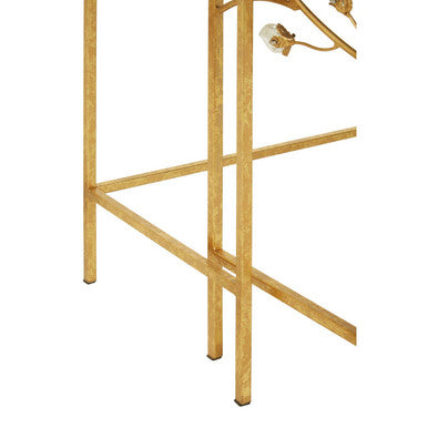 Orsina Yaxi Gold Branch Side Tables with Black Wood Top – Set of 2