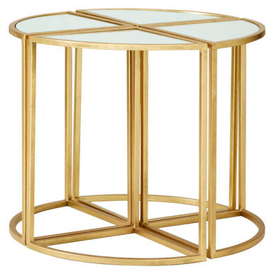 Orsina Farran Nesting Tables - Set of 5 Champagne Gold & Glass