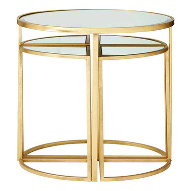 Orsina Farran Nesting Tables - Set of 5 Champagne Gold & Glass