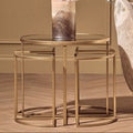 Orsina Farran Nesting Tables - Set of 5 Champagne Gold & Glass