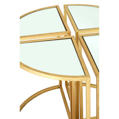 Orsina Farran Nesting Tables - Set of 5 Champagne Gold & Glass