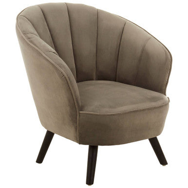 Orsina Regents Park Grey Velvet Curved Accent Chair – Modern Seating