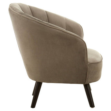Orsina Regents Park Grey Velvet Curved Accent Chair – Modern Seating