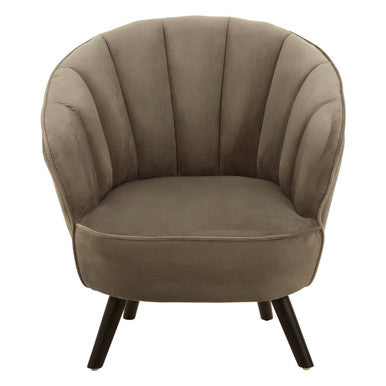 Orsina Regents Park Grey Velvet Curved Accent Chair – Modern Seating