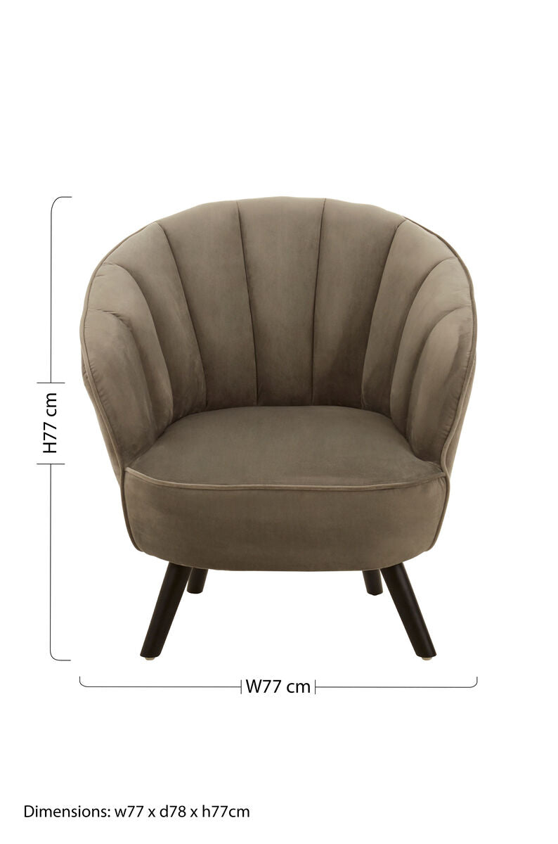 Orsina Regents Park Grey Velvet Curved Accent Chair – Modern Seating
