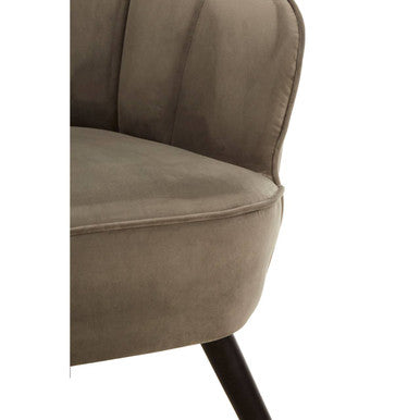 Orsina Regents Park Grey Velvet Curved Accent Chair – Modern Seating