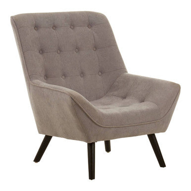 Orsina Stockholm Grey Linen Effect Accent Chair | Black Wood Legs