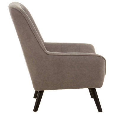 Orsina Stockholm Grey Linen Effect Accent Chair | Black Wood Legs