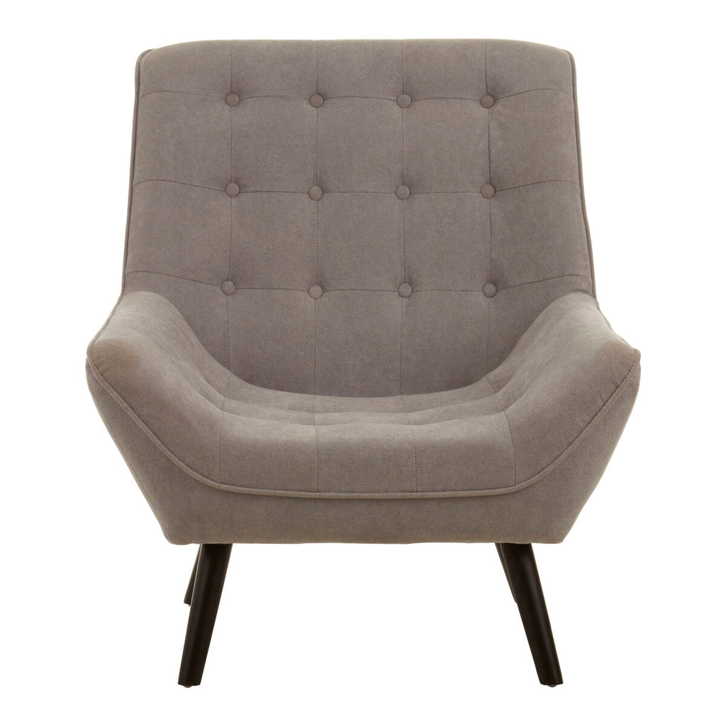 Orsina Stockholm Grey Linen Effect Accent Chair | Black Wood Legs