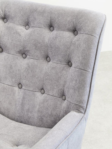 Orsina Stockholm Grey Linen Effect Accent Chair | Black Wood Legs
