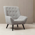 Orsina Stockholm Grey Linen Effect Accent Chair | Black Wood Legs